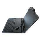 Android 10 Tablet Stand with USB Keyboard   Black Faux Leather 