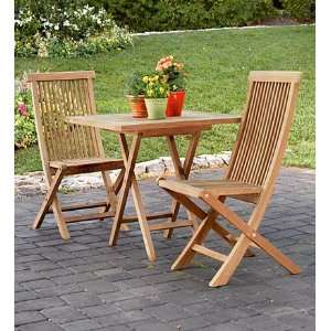   Solid Teak Outdoor Square Bistro Folding Table Patio, Lawn & Garden