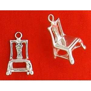  Sterling Silver Charm, Chippendale Chair, 11/16 inch, 2.5 