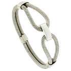 VistaBella Stainless Steel Gold Plated Rope Cable Bangle Bracelet