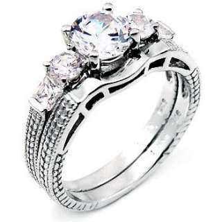   wedding day featuring a round cut high quality cubic zirconia stones