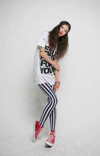 Fashion Chic Look Vertical Stripe Zebra Leggings Tights Legwear  