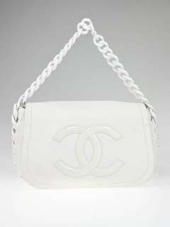 Chanel White Leather Modern Chain Flap Bag  