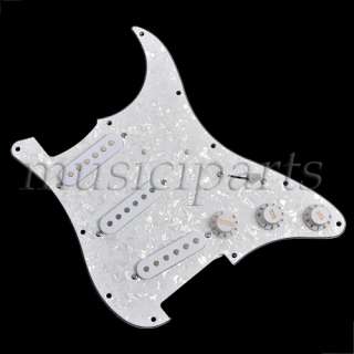 new guitar parts WHITE PICKGUARD ASSEMBLY SSS FITS FENDER STRAT NEW 