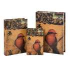 cc home furnishings set of 3 decorative hollow book red