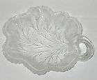 Indiana Glass PEBBLE LEAF Crystal 9 Footed Punch Bowl  