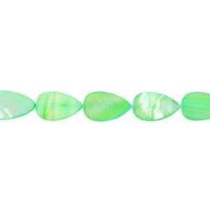  22x12mm Pale Green Mother Of Pearl Flat Drop Beads   16 