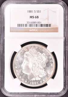1881 S MORGAN S$1 NGC MS 68  