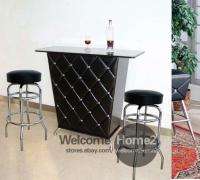 Black Bar Counter Height Table with Chromed Legs  