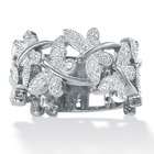 Palm Beach Jewelry Platinum/Silver Diamond Accent Butterfly Band 