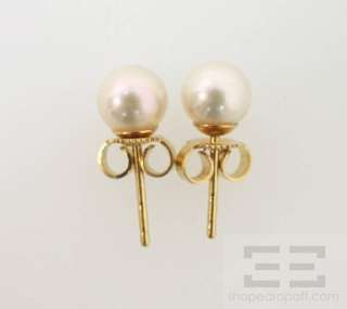 Designer Freshwater 18K Gold 6 mm. Pearl Earrings  