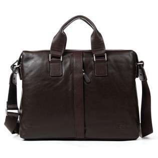 Byarms Napa Leather Mens Briefcase Shoulder Bag 