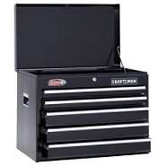 Craftsman 26 Wide 5 Drawer Ball Bearing Top Chest   Black at  