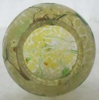 MAGNIFICENT C. 1910 LOETZ GREEN AND YELLOW GLASS SHADE  