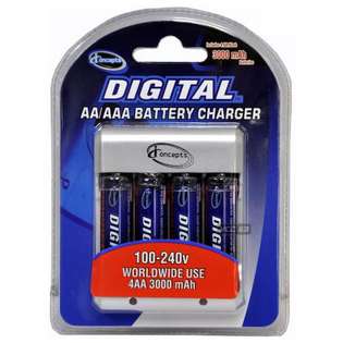   MO1870 Digital Concepts Overnight Charger With 4 AA NIMH Batteries