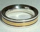 VINTAGE CARTIER 18K GOLD STERLING SILVER RING BAND SMALL SIZE 3.5