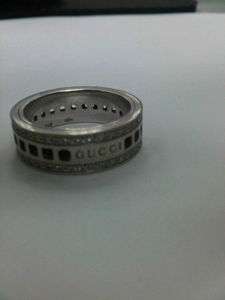 Gucci 18k white gold rotating diamond ring band 750  