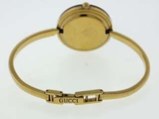 Authentic Gucci 11/12 Gold Plated Bangle Watch W/11 Color Bezels, Box 