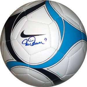Mia Hamm Autographed White and Blue Nike Soccer Ball  
