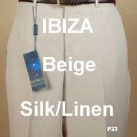 149 Ibiza 40 Dress Slack Tan Silk & Linen   P22  