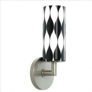    Glass Harlequin Cylinder Shade in Black and White