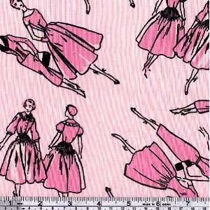  45 Wide Era Vogue Pink/Black Fabric By The Yard Arts 