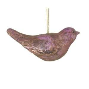 Sugared Fruit Lilac Distressed Foiled Bird Figure Christmas Ornament 4 