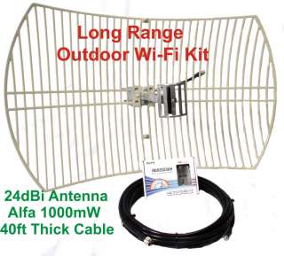   outdoor WiFI Kit   USB Adapter Cable and Directional 24dBi antenna