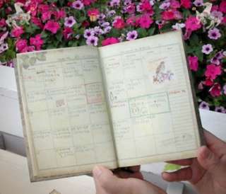 Vintage Garden Victoria Handy Diary Planner Journal Memo Booklet 