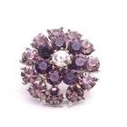   Pretty Amethyst & Lite Amethyst Crystals Brooch Prom Jewelry