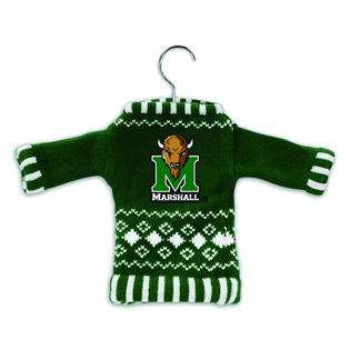   Thundering Herd Sweater Christmas Ornaments on Hangers 