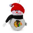   of 6 NHL Hockey Chicago Blackhawks Plush Snowman Christmas Ornaments