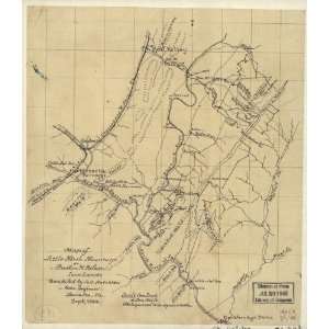  Civil War Map Map of Little North Mountain or Preston & Wilson 
