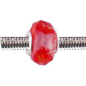 Pandora Style Charm Bead (Z79) Faceted Murano Lampwork Glass (14mm x 