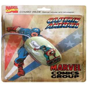  Marvel 2012 Captain America Retro Combo Pack Optical Mouse 