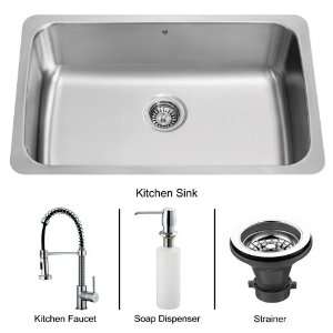 VG15056 Stainless Steel Kitchen Sink and Faucet Combos Single Basin 