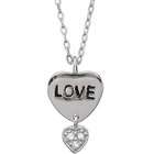 engraved faith 16 inch necklace with cubic zirconia dangle cross