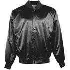 Augusta Sportswear Satin Baseball Jacket Solid Trim, Black, Large