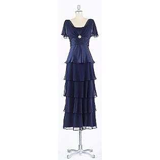 Lapis Sheer 3 Tier Dress  DAlbert Clothing Womens Dresses 