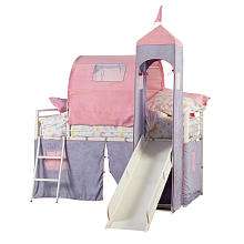 Princess Castle Twin Size Tent Bunk Bed with Slide   Powell   Babies 