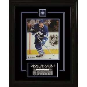  Dion Phaneuf Signed 8 x 10 Etched Mat Maple Leafs Dark 
