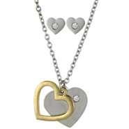 Dream Out Loud by Selena Gomez NECK&EAR DOUBLE HEARTS 16 SILVER COMBO 
