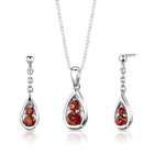 Garnet Pendant Earring Set  