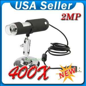 2MP 8 LED USB DIGITAL MICROSCOPE 400X Camera ENDOSCOPE  