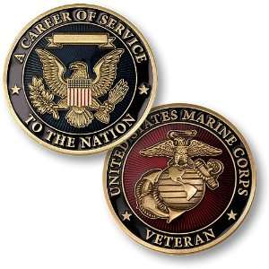  Career of Service Marines Veteran Challenge Coin 