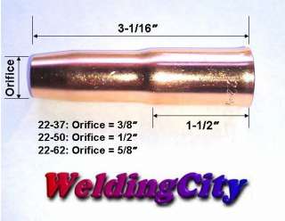 Nozzles 22 37 3/8, Tweco Lincoln MIG Welding Gun  