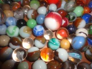 150 OLD,VINTAGE,ANTIQUE MARBLES WITH CIGAR BOX SG 578  