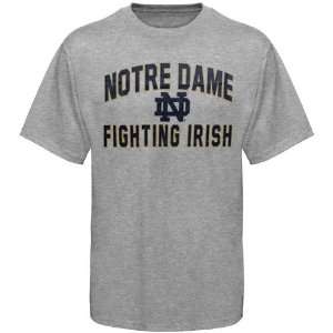 Notre Dame Fighting Irish Arch & Logo Crew T Shirt   Ash (Medium 