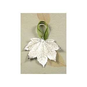  Still Life Full Moon Maple Leaf Holiday Ornament in Silver 