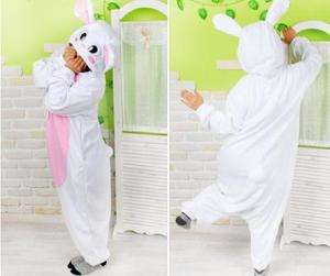   Adult Easter Bunny Costume White Rabbit pajamas cosplay  